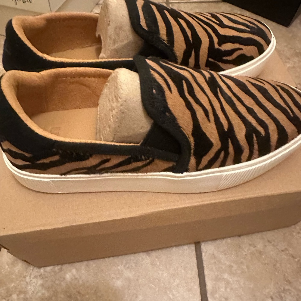 UGG Tan and Black Zebra Print Sneakers